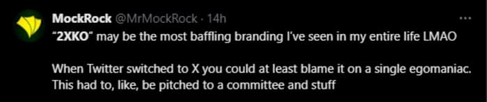 Not everyone is happy with the name, 2XKO.